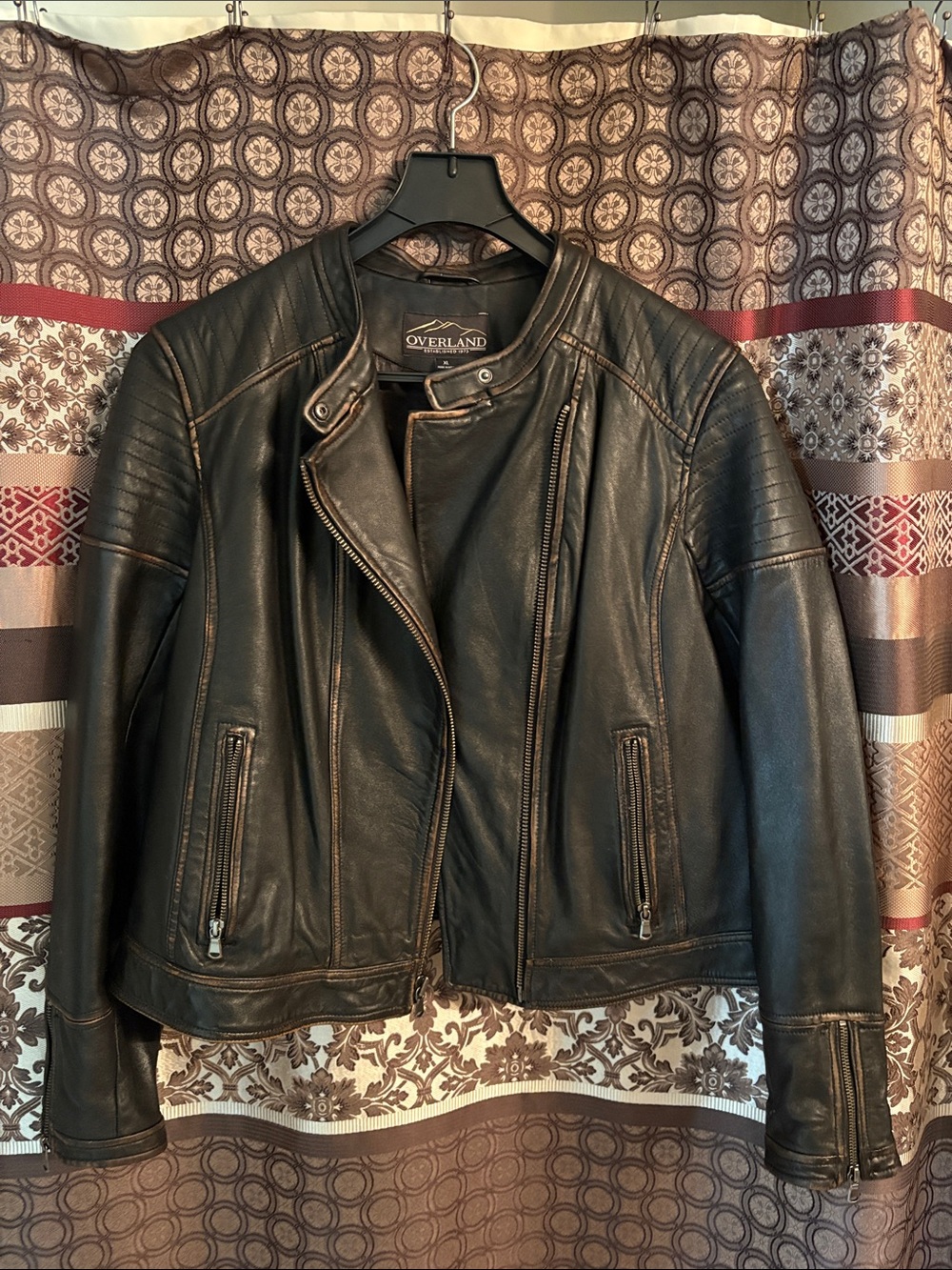 Overland Women’s Black Leather Biker Jacket